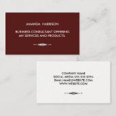 装飾された要素が赤のミニマリストテキスト 名刺 (正面/裏面)