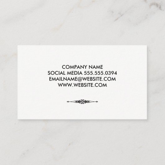 装飾された要素を持つミニマリストのテキスト 名刺 (裏面)