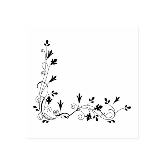 装飾つる植物コーナーデザインウッドアートスタンプ ラバースタンプ (インプリント)