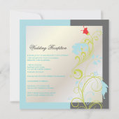装飾つる植物/アクアブルー/グリーン/グレー 招待状 (裏面)