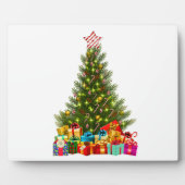 装飾とギフトボックスを持つクリスマスツリー フォトプラーク (正面)