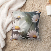 装飾とスタイリッシュ水彩デイジー正方形 クッション (ブランケット)