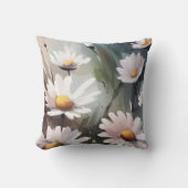 装飾とスタイリッシュ水彩デイジー正方形 クッション (正面)