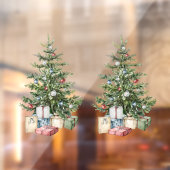 装飾とプレゼントのあるクリスマスツリー ウィンドウサイン (シート2)