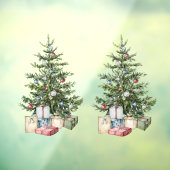 装飾とプレゼントのあるクリスマスツリー ウィンドウサイン (シート3)