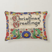 装飾とヴィンテージのクリスマスグリーッ縁どグ アクセントクッション (正面)