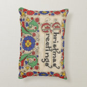 装飾とヴィンテージのクリスマスグリーッ縁どグ アクセントクッション (裏面(縦))