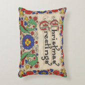 装飾とヴィンテージのクリスマスグリーッ縁どグ アクセントクッション (正面(垂直))