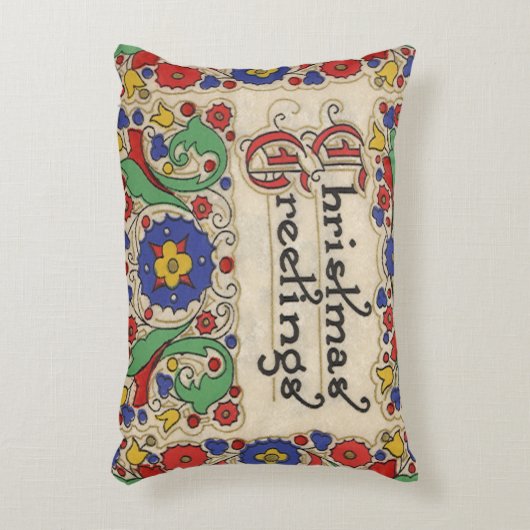 装飾とヴィンテージのクリスマスグリーッ縁どグ アクセントクッション (正面(垂直))