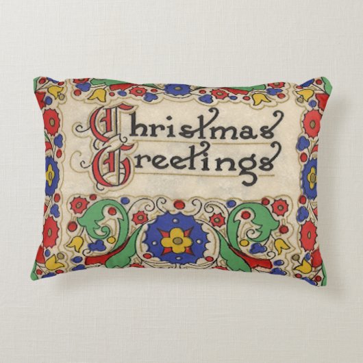 装飾とヴィンテージのクリスマスグリーッ縁どグ アクセントクッション (裏面)