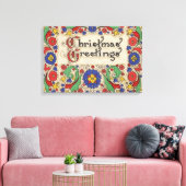 装飾とヴィンテージのクリスマスグリーッ縁どグ キャンバスプリント (インサイチュ (リビング))