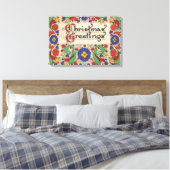 装飾とヴィンテージのクリスマスグリーッ縁どグ キャンバスプリント (インサイチュ (寝室))