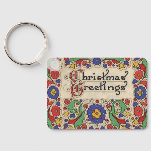 装飾とヴィンテージのクリスマスグリーッ縁どグ キーホルダー (裏面)