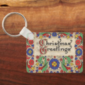 装飾とヴィンテージのクリスマスグリーッ縁どグ キーホルダー (裏面)