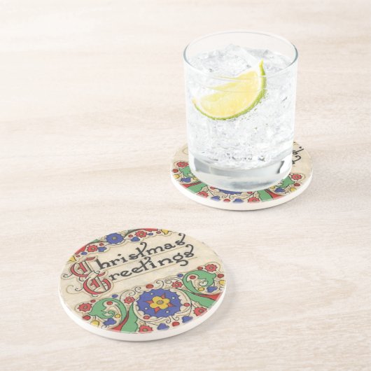 装飾とヴィンテージのクリスマスグリーッ縁どグ コースター (側面)