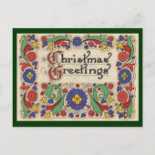 装飾とヴィンテージのクリスマスグリーッ縁どグ シーズンポストカード (正面)