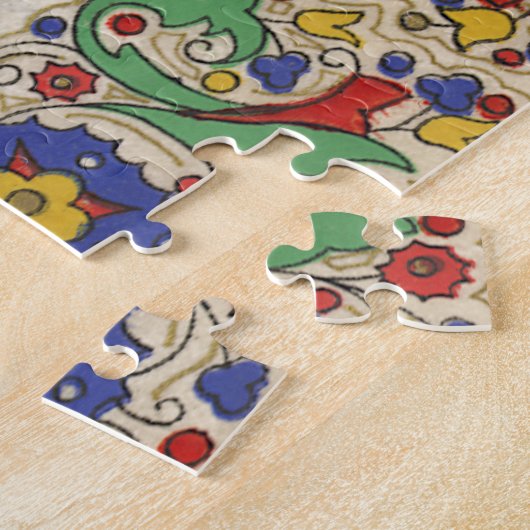 装飾とヴィンテージのクリスマスグリーッ縁どグ ジグソーパズル (側面)