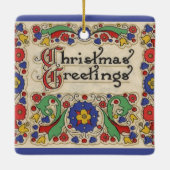 装飾とヴィンテージのクリスマスグリーッ縁どグ セラミックオーナメント (裏面)