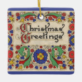 装飾とヴィンテージのクリスマスグリーッ縁どグ セラミックオーナメント (正面)