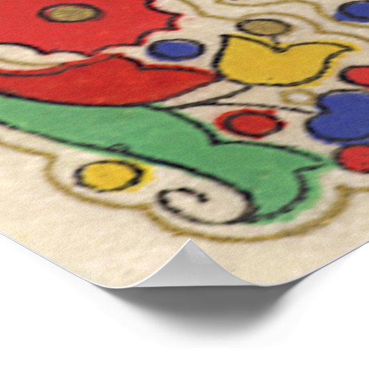 装飾とヴィンテージのクリスマスグリーッ縁どグ ポスター (角)