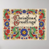 装飾とヴィンテージのクリスマスグリーッ縁どグ ポスター (正面)