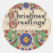 装飾とヴィンテージのクリスマスグリーッ縁どグ ラウンドシール (正面)