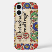 装飾とヴィンテージのクリスマスグリーッ縁どグ Case-Mate iPhoneケース (裏面)