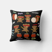 装飾のカスタムをドラムをたたいているTaikoのドラムギフトのかわいいくま クッション (裏面)