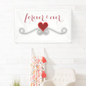 装飾の旗を結婚する永久にモダンなハート 横断幕 (インサイチュ)