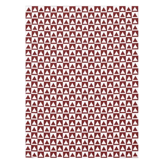 装飾の赤&白の三角形&市松模様にデザイン テーブルクロス (正面)
