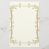 装飾アンティーク縁ど結婚金ゴールド 便箋 (正面)