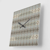 装飾アートパターン（の模様が）ある スクエア壁時計 (傾斜)