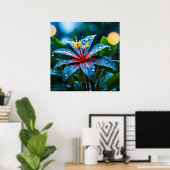 装飾アート – 雨が降る離れの#3 ポスター (ホームオフィス)