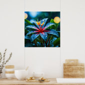 装飾アート – 雨が降る離れの#3 ポスター (キッチン)