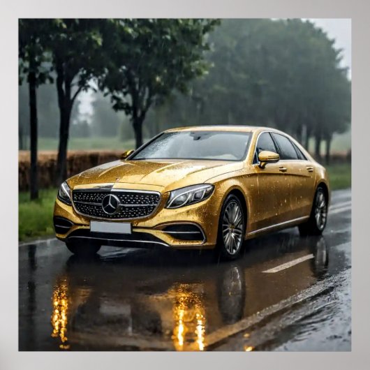 装飾アート – 雨の中を運転#1 ポスター (正面)