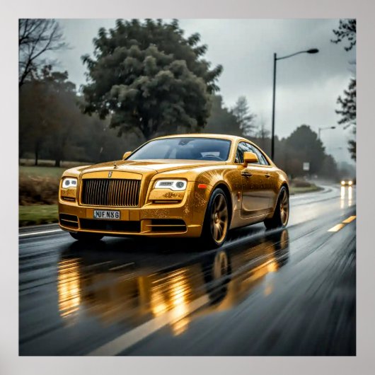 装飾アート – 雨の中を運転#3 ポスター (正面)