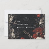 装飾アールヌーボー結婚フローラ 出欠カード (正面)
