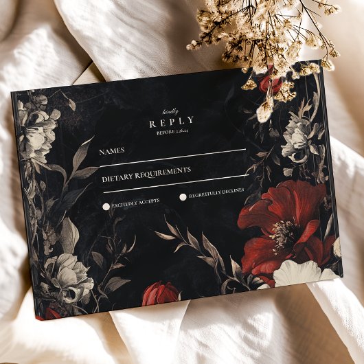 装飾アールヌーボー結婚フローラ 出欠カード