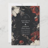 装飾アールヌーボー結婚フローラ 招待状 (正面)