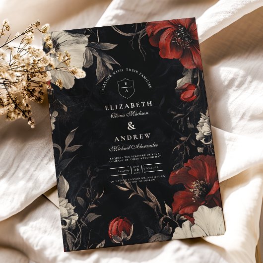 装飾アールヌーボー結婚フローラ 招待状