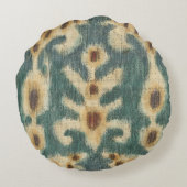 装飾イカット生地デザインバイチャリラザリス ラウンドクッション (裏面)