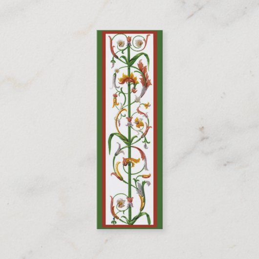 装飾イタリアン製鉄工ブックマークプロファイルカード スキニー名刺 (正面)