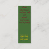 装飾イタリアン製鉄工ブックマークプロファイルカード スキニー名刺 (裏面)