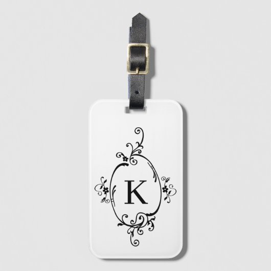 装飾イニシャル ラゲッジタグ (正面縦)