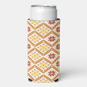 装飾ウクライナクロスステッチ スリム缶クーラー (Seltzer正面)