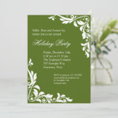 装飾エメラルド企業のホリデーパーティー 招待状 (スタンド正面)