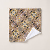 装飾エレガントアールヌーボー金ゴールド茶色パターン バスタオルセット (ウォッシュタオル)