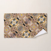 装飾エレガントアールヌーボー金ゴールド茶色パターン バスタオルセット (ハンドタオル)