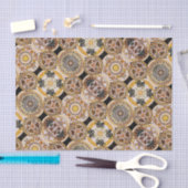 装飾エレガントアールヌーボー金ゴールド茶色パターン 薄葉紙 (クラフト)