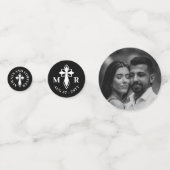 装飾エレガントクロスモノグラム&写真結婚ズ コンフェッティ (裏面)